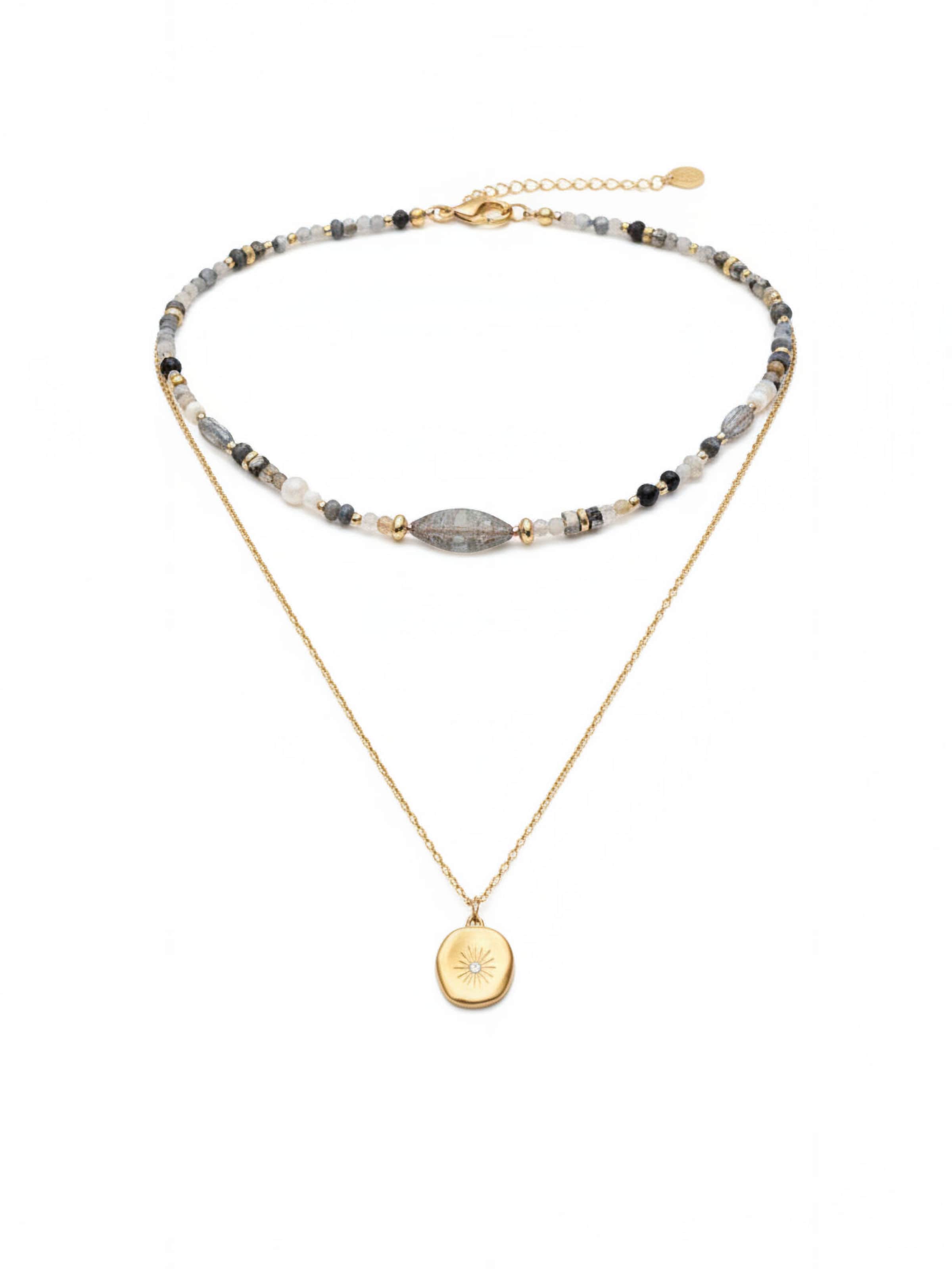 Nemomatheo Necklace 'Serene Stones' in Brown: front