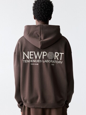 Pull&Bear Sweat jacket in Brown