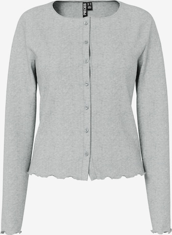 PIECES Knit Cardigan in Grey: front