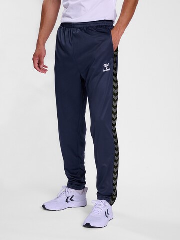 Hummel Slimfit Sportsbukser i blå: forside