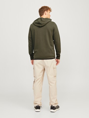 JACK & JONES Zip-Up Hoodie 'JCOAir' in Green