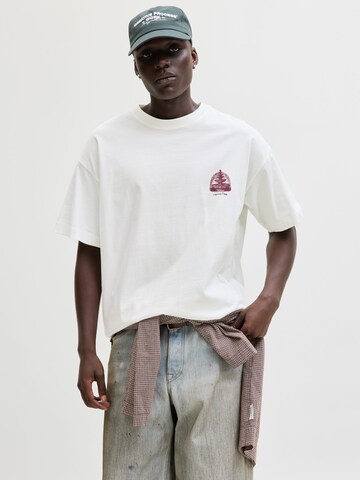 balta JACK & JONES Marškinėliai 'JORMAINE': priekis