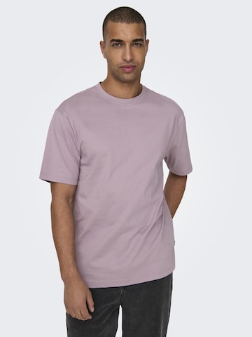 Only & Sons Koszulka 'Fred' w kolorze fioletowy