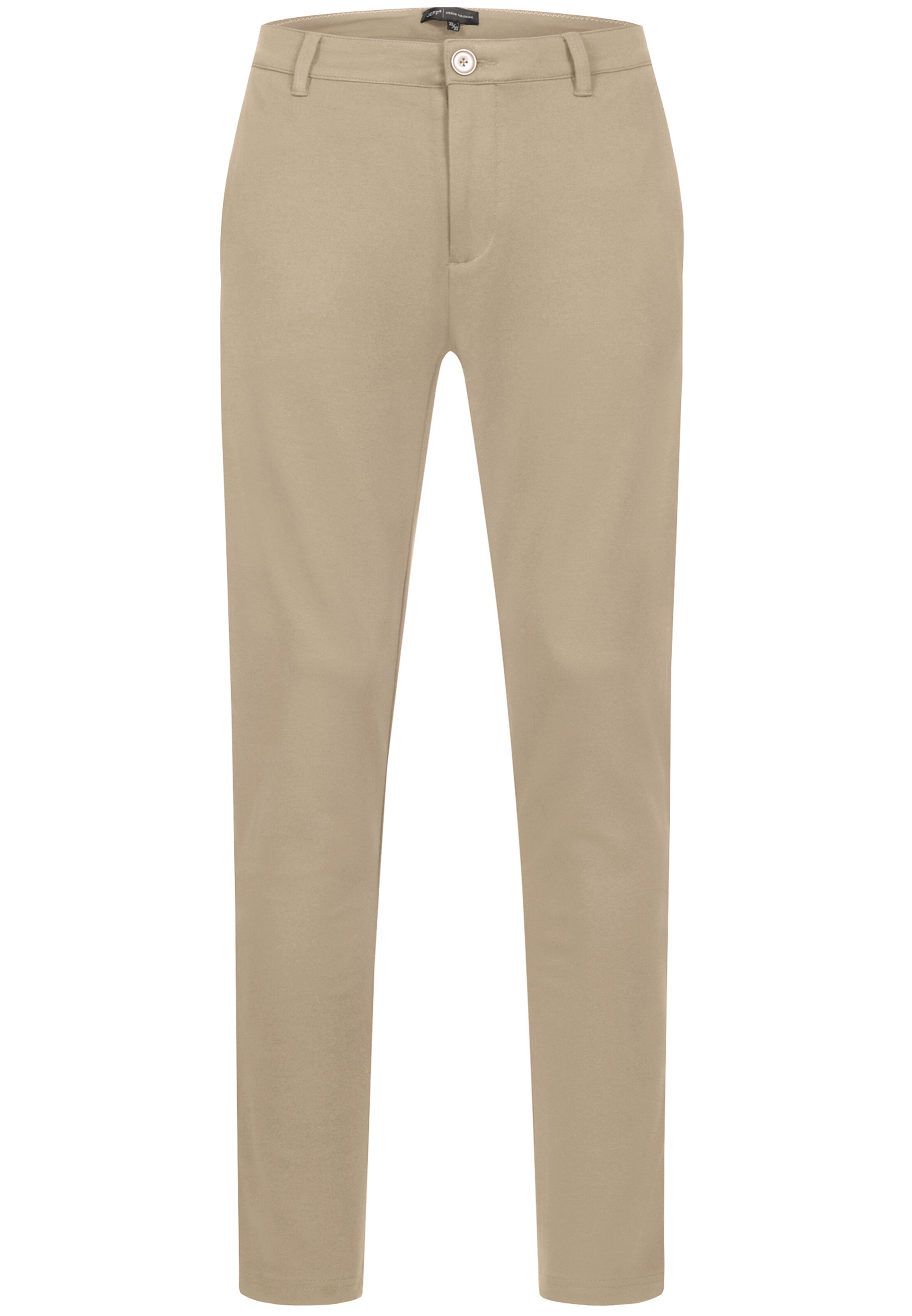 JEFF Chino 'Burch' in Beige: voorkant