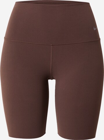 NIKE Skinny Sportbroek 'ZENVY' in Bruin: voorkant