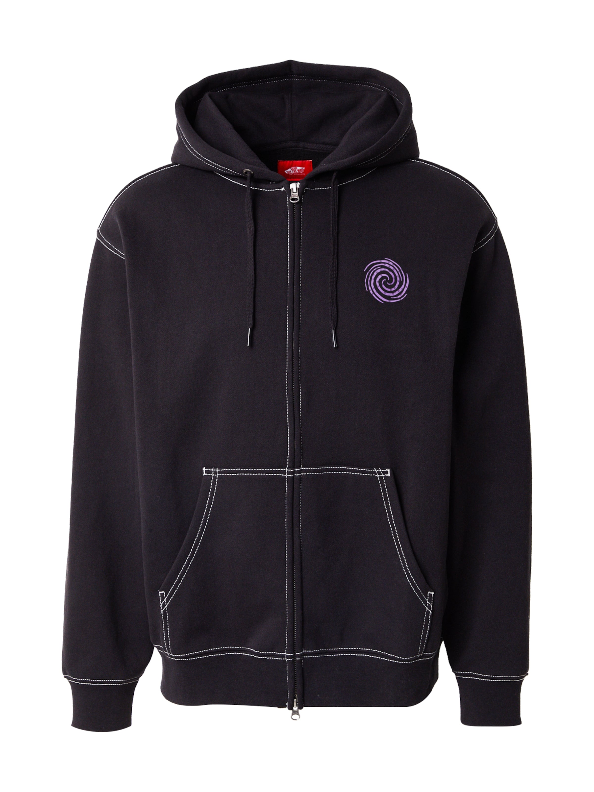 VANS Zip-Up Hoodie 'A GOOD PAIR' in Black: front
