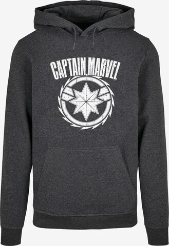 Felpa 'Captain Marvel - Blade Emblem' di ABSOLUTE CULT in grigio: frontale