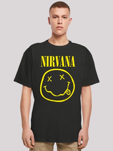 F4NT4STIC Shirt 'Nirvana Yellow Happy Face' in Schwarz: predná strana