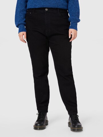 River Island Plus Tapered Jeans in Black: front