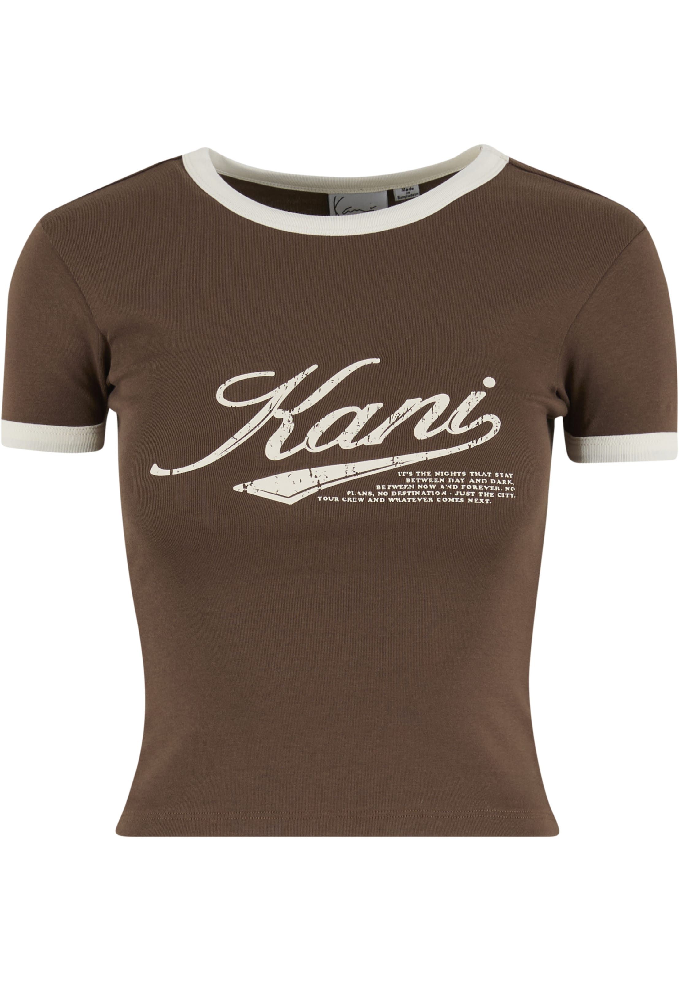 Karl Kani Shirt 'Varsity' in Bruin: voorkant