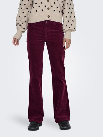 évasé Pantalon JDY en rouge : devant
