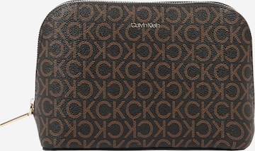 Calvin Klein Cosmetic Bag in Brown: front