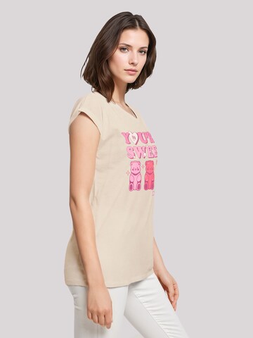 T-shirt 'Valentinstag You're Sweet Gummy Bears' F4NT4STIC en beige