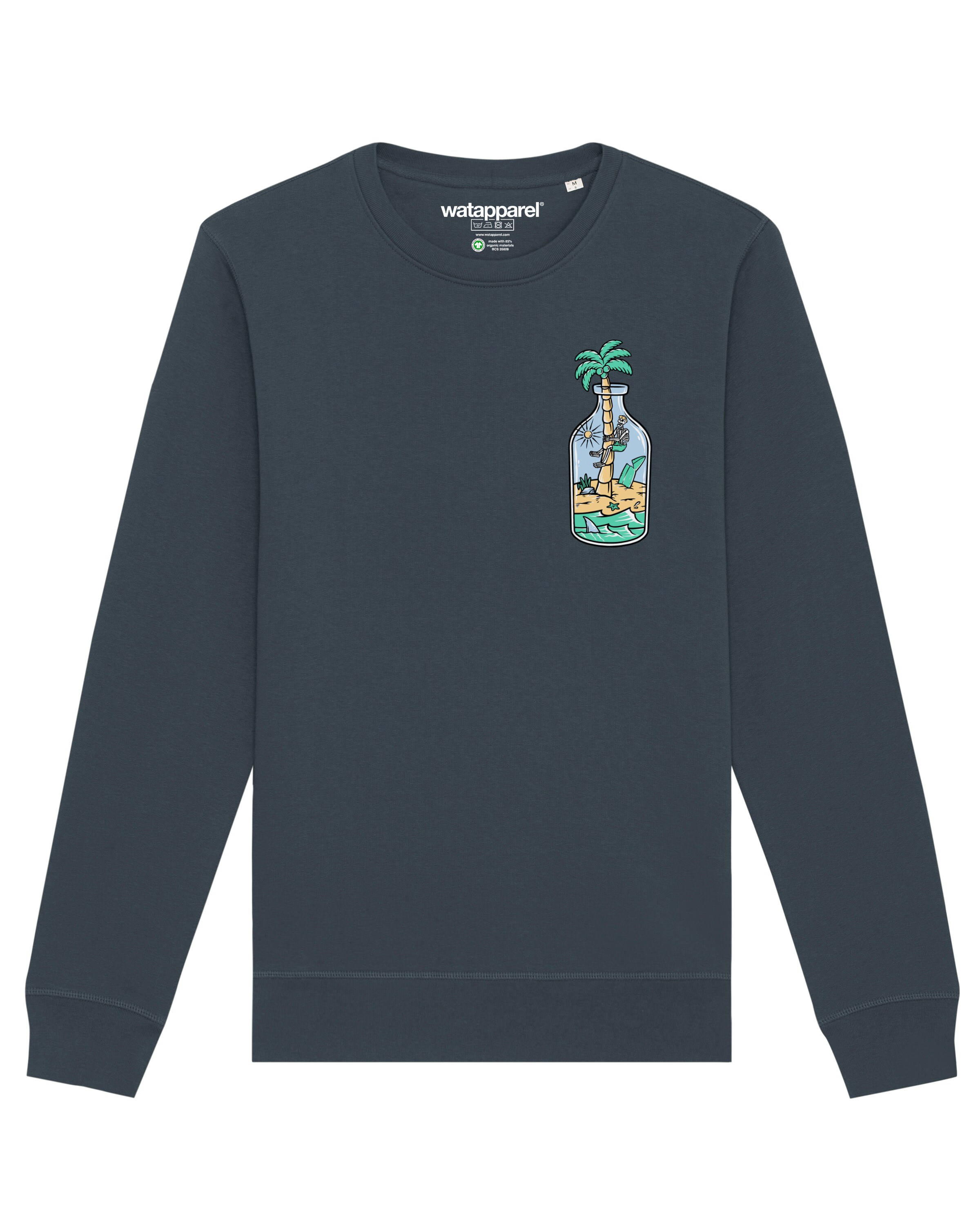 Watapparel Sweatshirt 'Holiday in a bottle' in Grau: Vorderseite