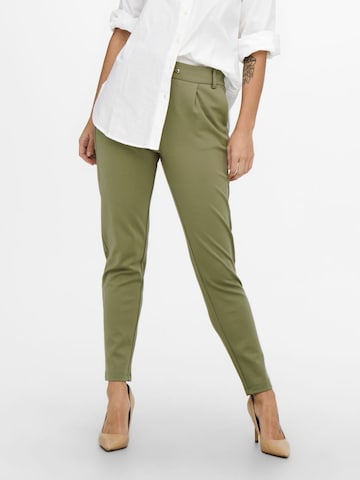 ONLY - Pantalón plisado 'Poptrash' en verde: frente