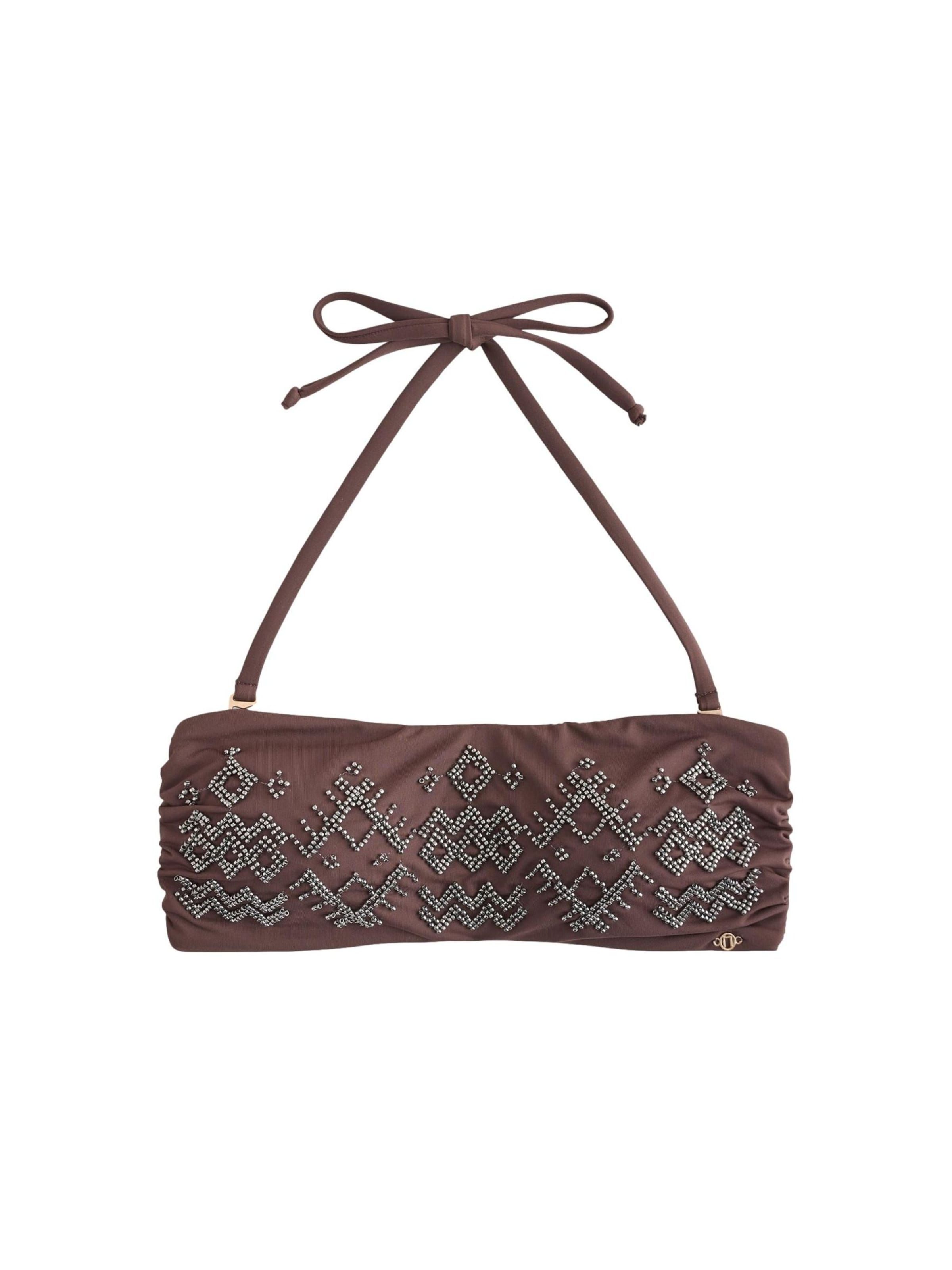 Next Bandeau Bikinitop in Braun: Vorderseite