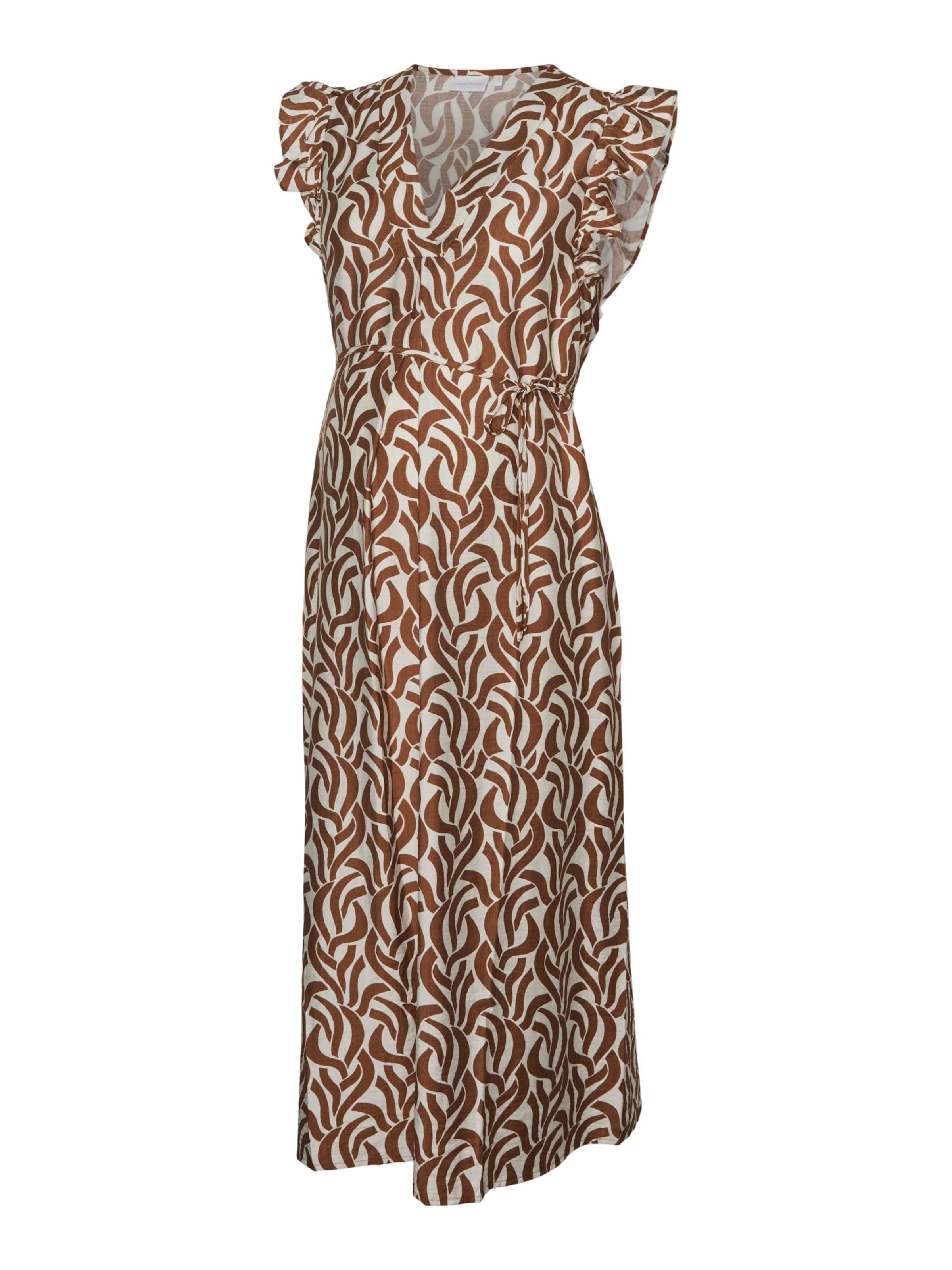 MAMALICIOUS Shirt dress 'MLGloria' in Brown / White, Item view