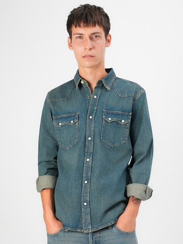 JACK & JONES Regular fit Button Up Shirt in Blue