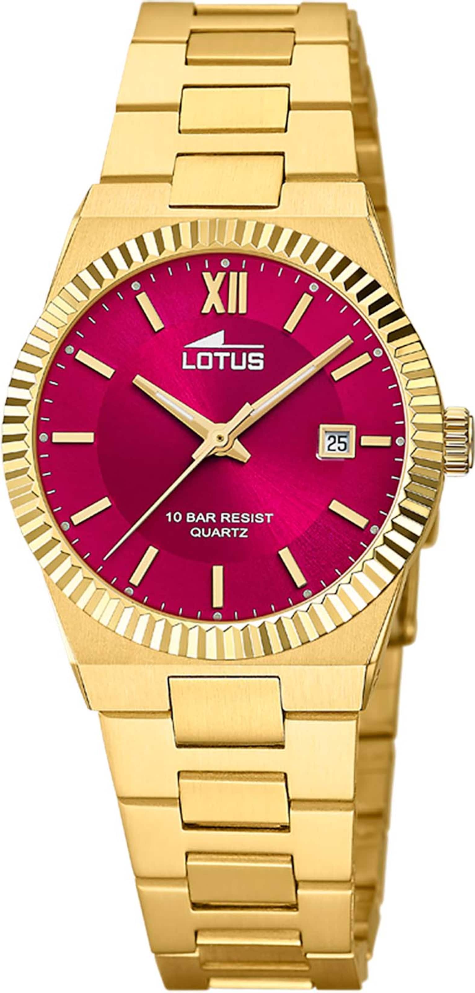 Lotus Uhr in Gold: Vorderseite