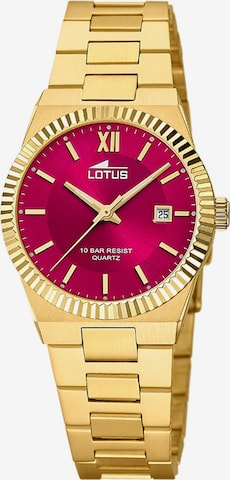 Lotus Analog Watch in Gold: front