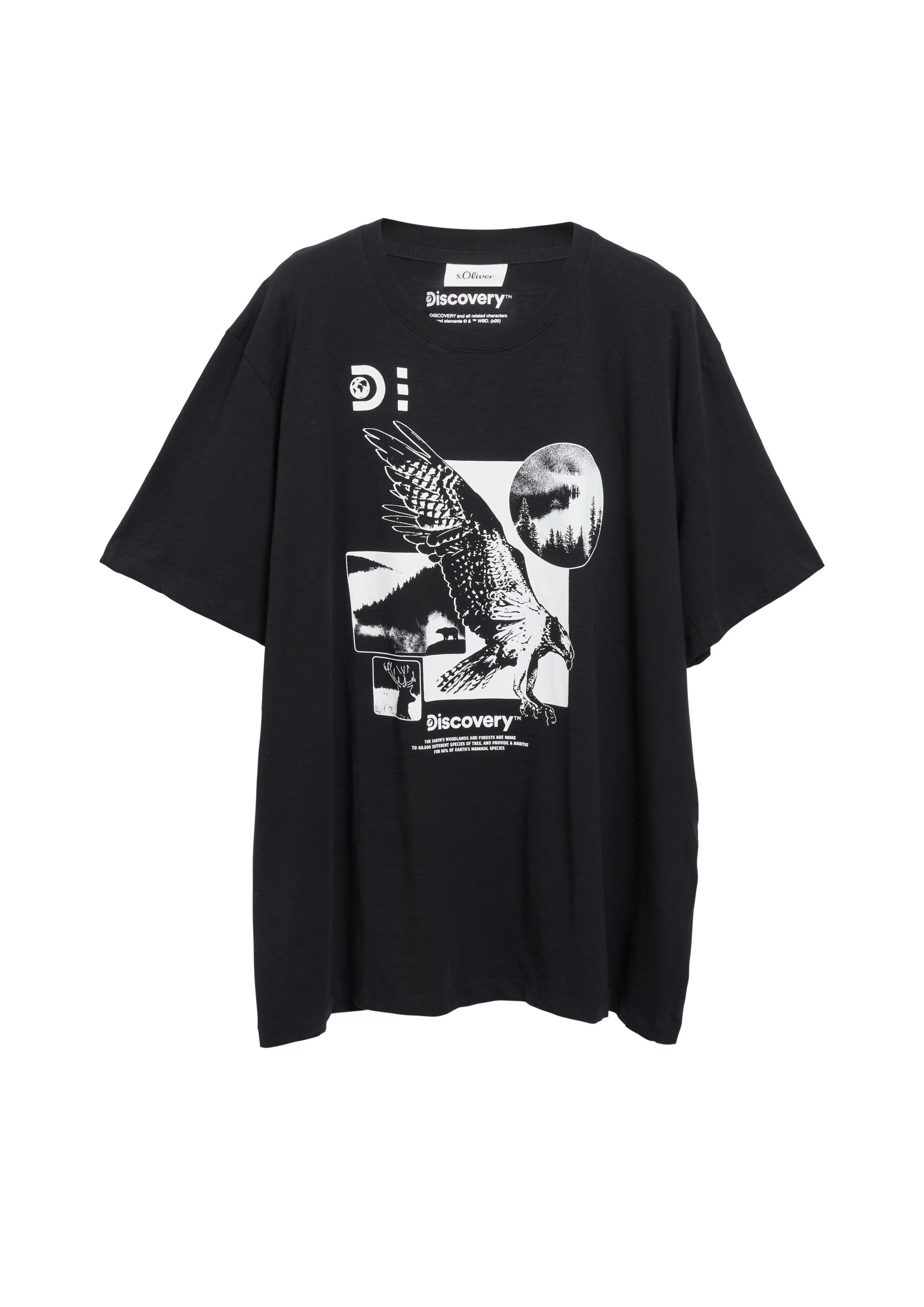 s.Oliver Shirt in XXXL in de kleur Lichtgrijs / Zwart / Wit, Productweergave