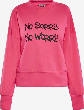 ROCKEASY Sweatshirt in Roze: voorkant
