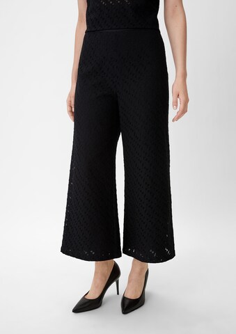 Wide Leg Pantalon COMMA en noir : devant