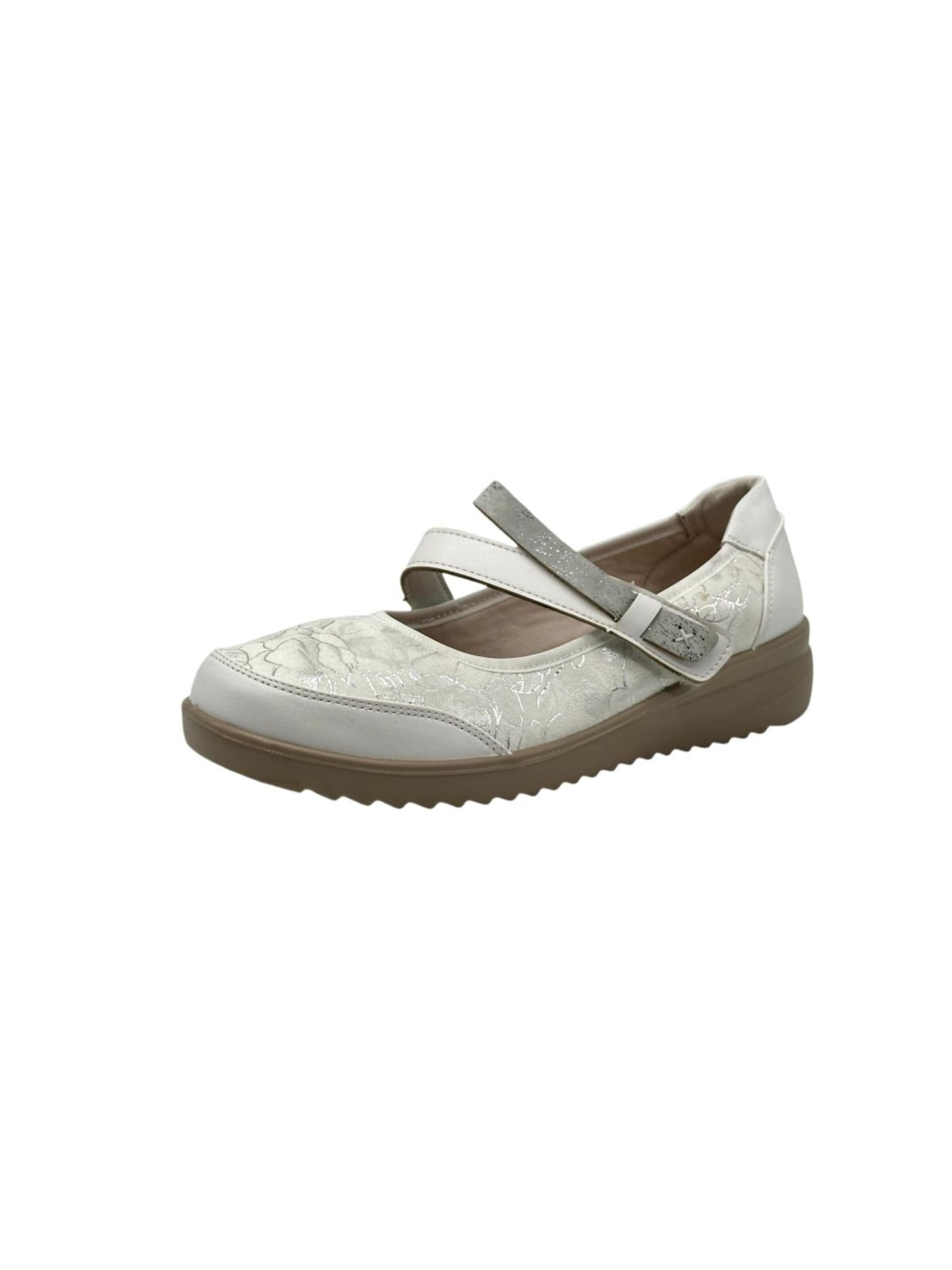 Nowaland Classic Flats 'Comfort Mary Jane Shoes' in Grey: front