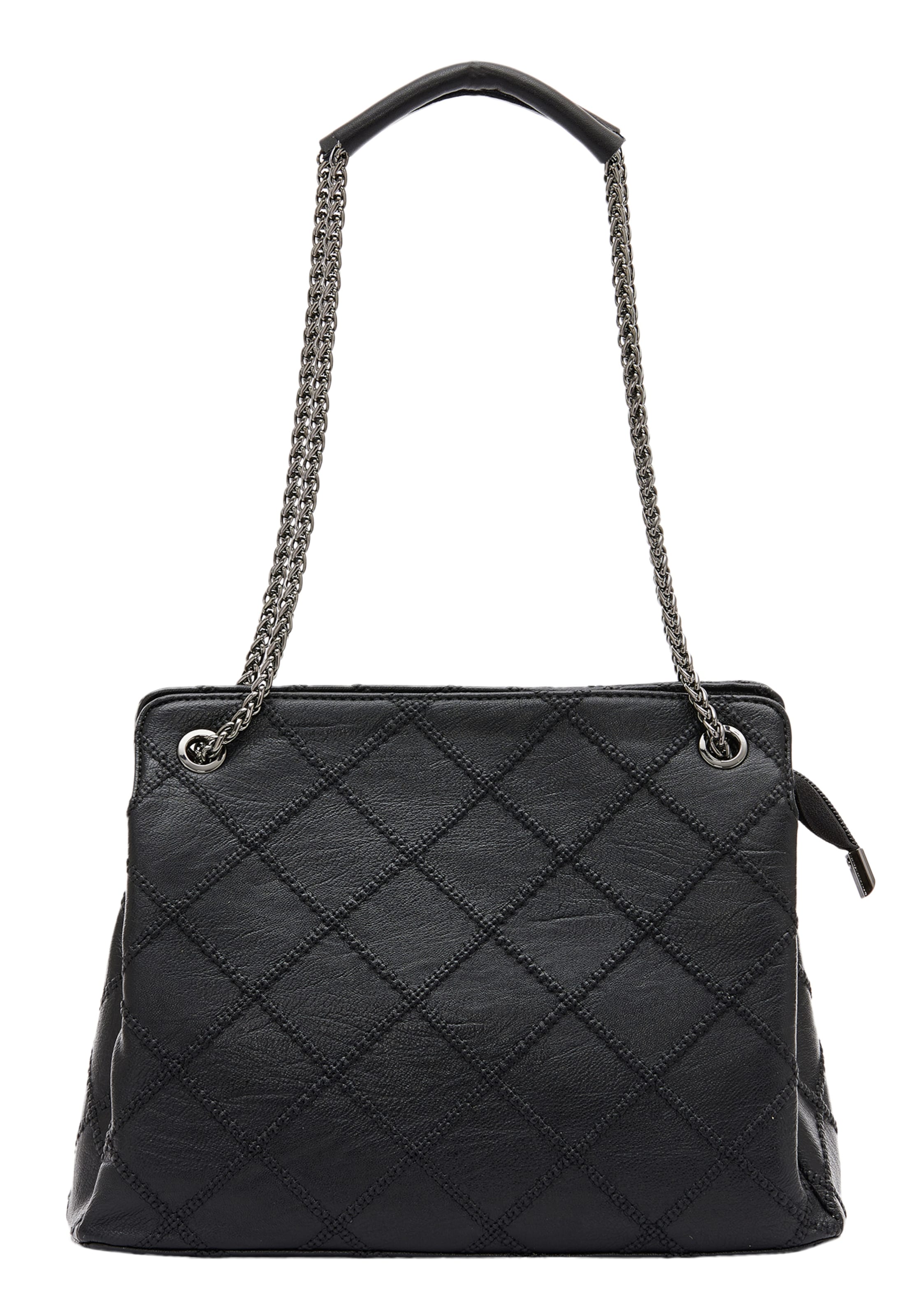 NAEMI - Mala de ombro em preto: frente