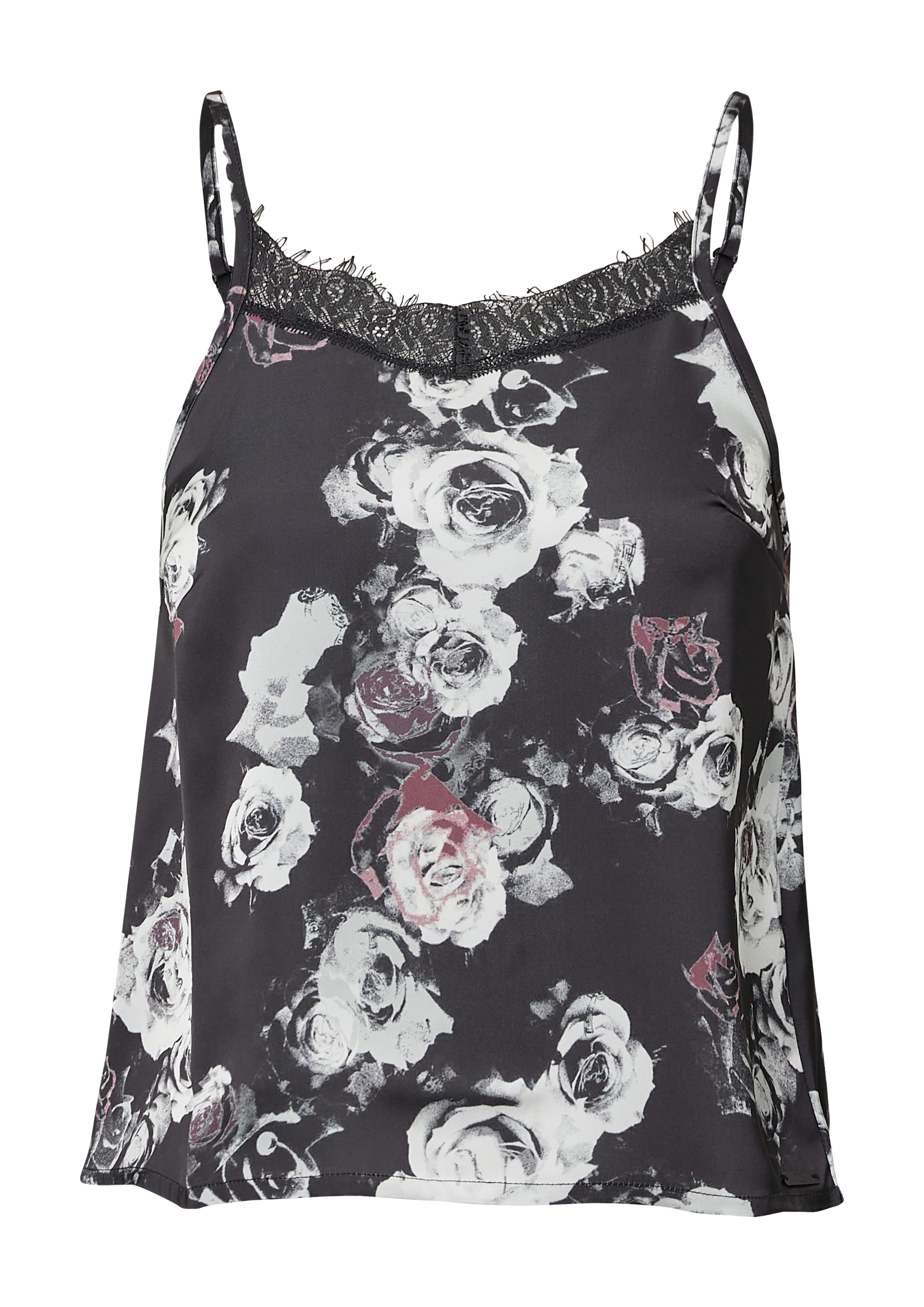 QS Blouse in de kleur Cyclaam / Wijnrood / Zwart / Wit, Productweergave