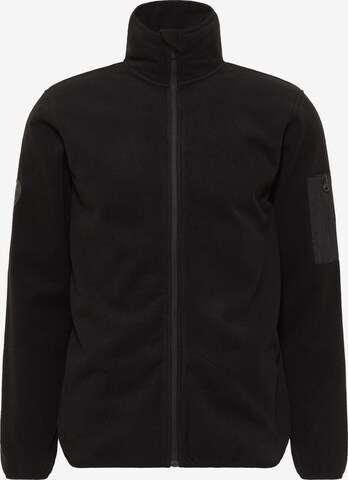 TUFFSKULL Fleece Jacket 'Threezy' in Black: front