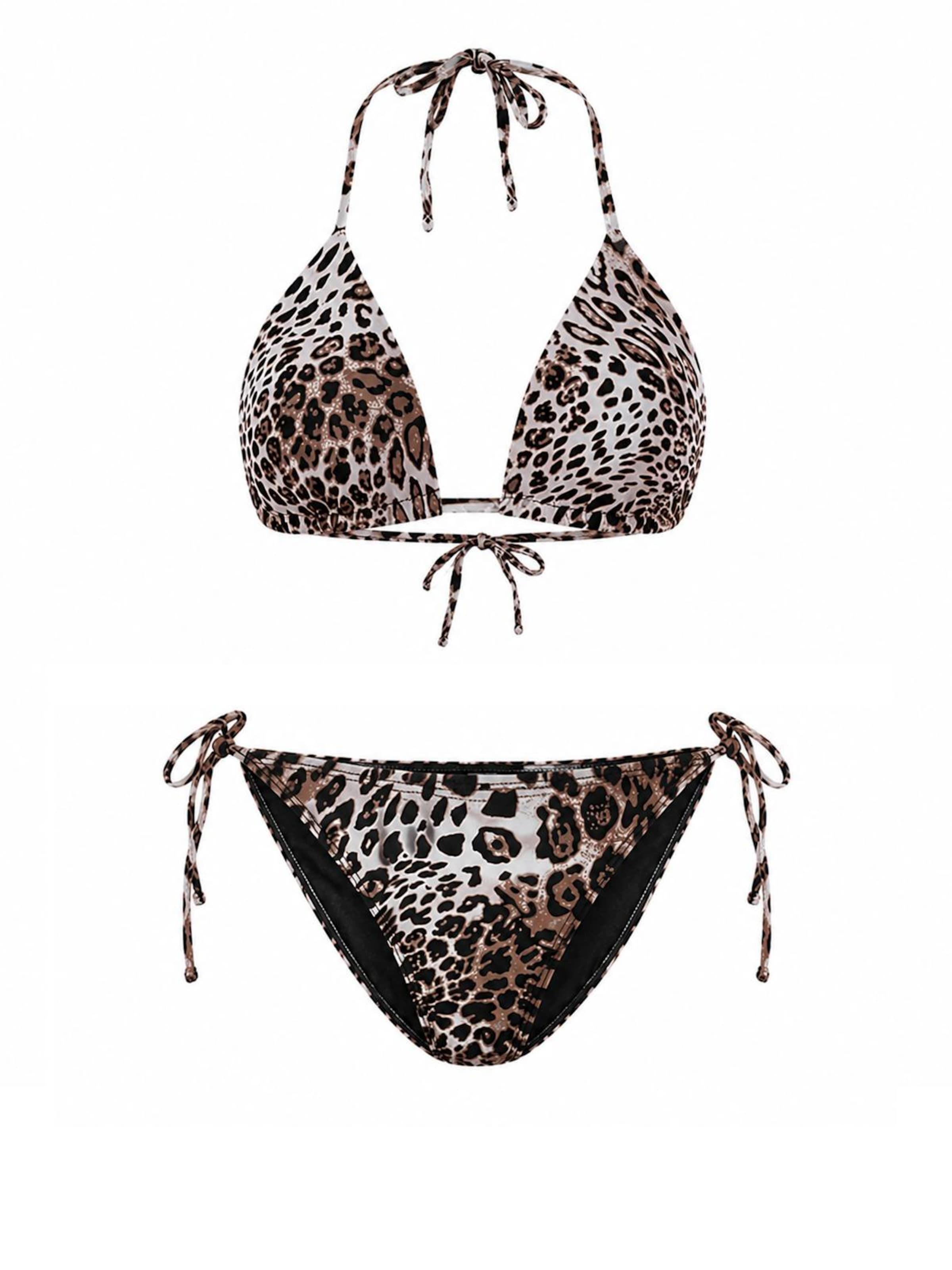 Emilie collection - Triángulo Bikini 'Bikini leopard print' en marrón