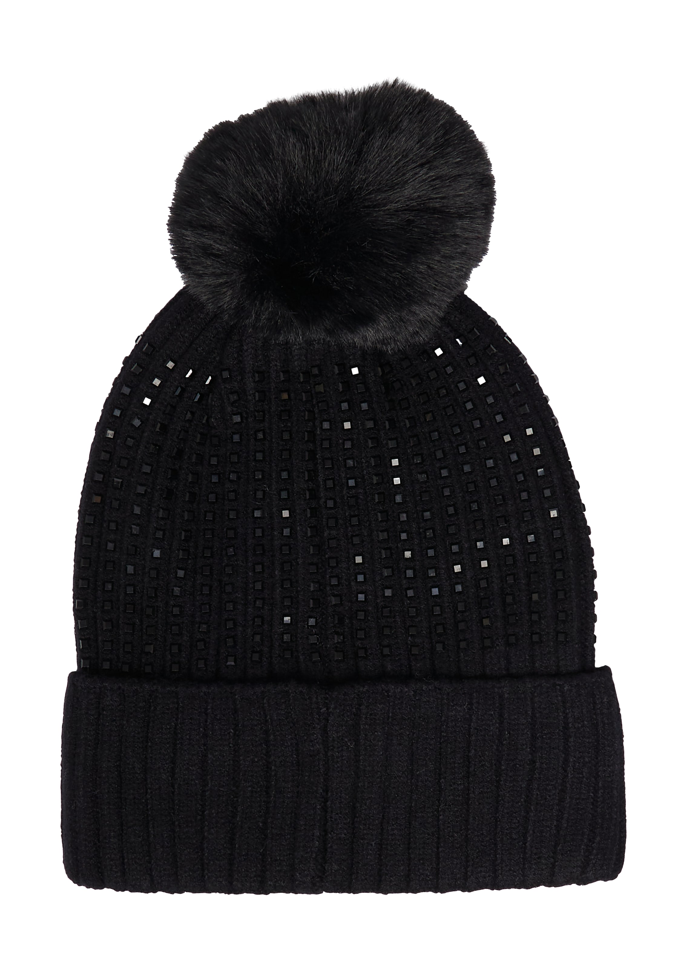 s.Oliver BLACK LABEL Mütze in Schwarz: Vorderseite