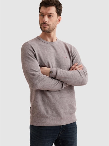 PME Legend - Jersey 'Pullover in cotton/modal with ribbed collar' en lila: frente
