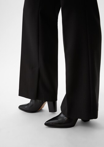 COMMA Zvonový Kalhoty s puky – černá