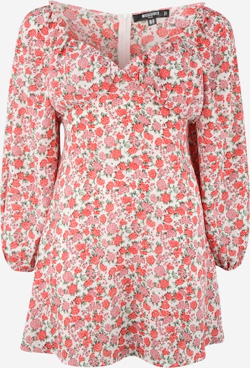 Missguided Plus Kleid in dunkelgrün / orange / hellpink / weiß, Produktansicht