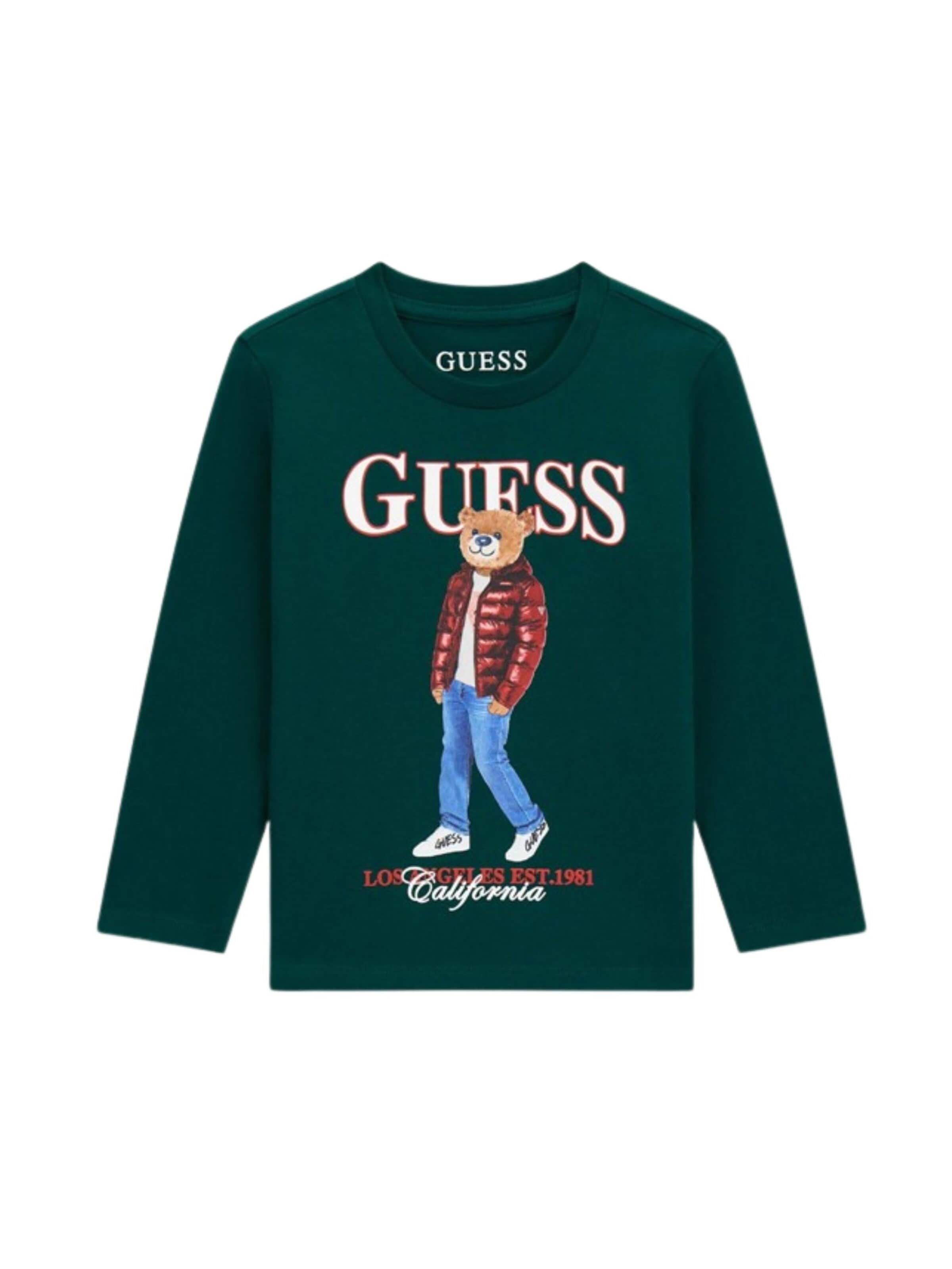 GUESS KIDS - Camiseta 'GUESS KIDS LS T-SHIRT T-SHIRT' en verde: frente