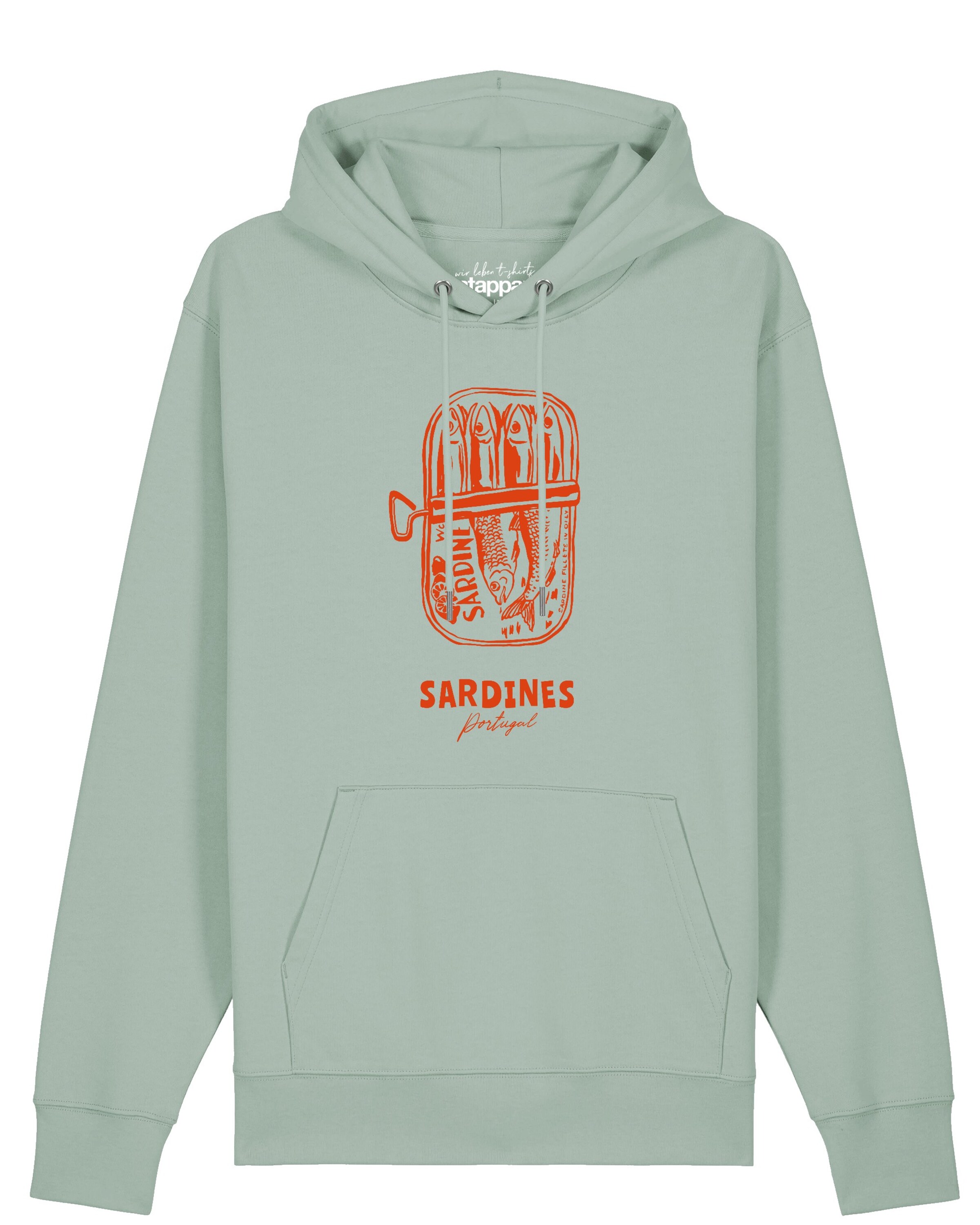 Felpa 'Sardines Portugal' di Watapparel in verde: frontale