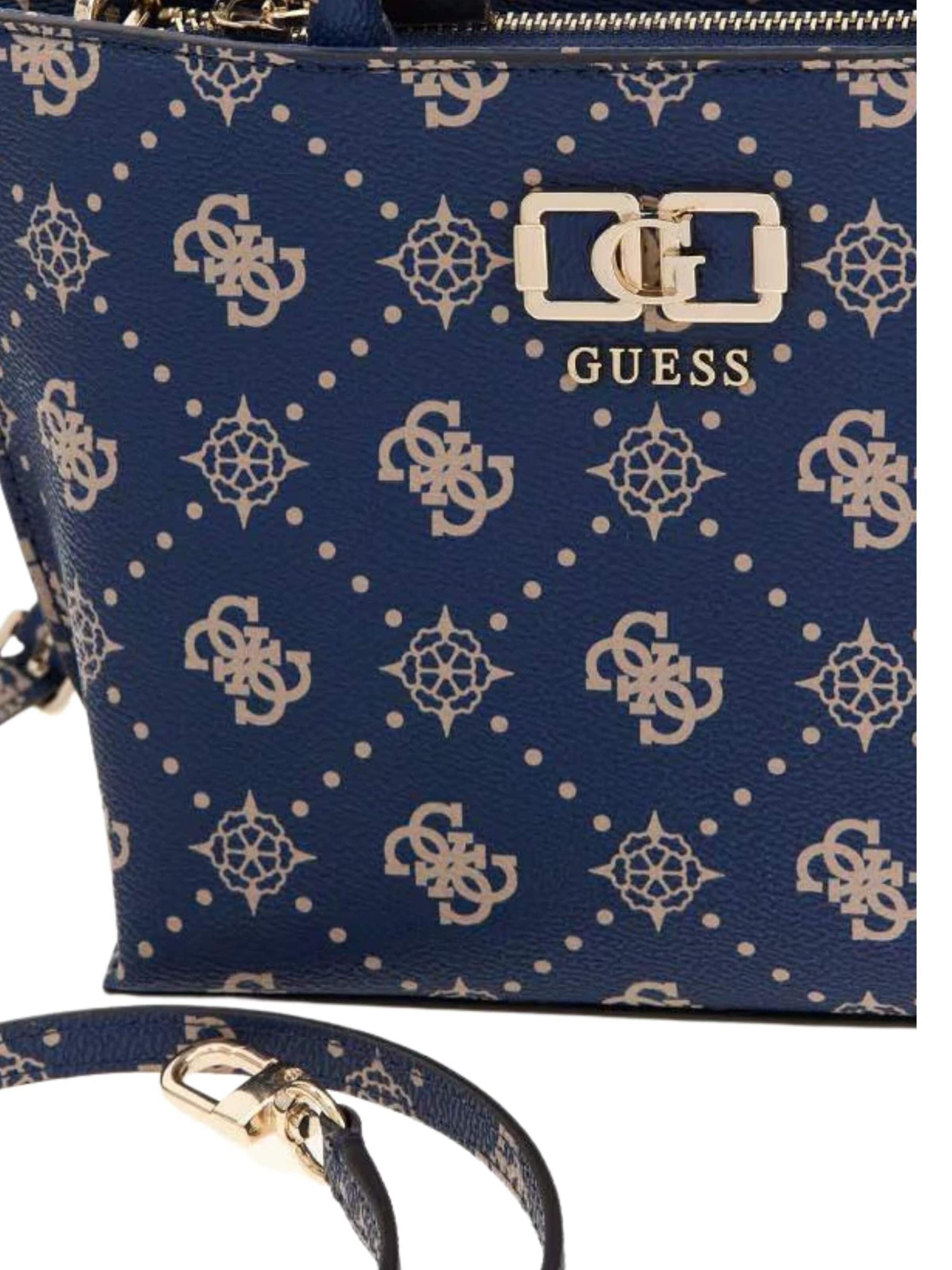 GUESS - Mala de ombro 'Guess Sac Bandoulière Emelie Logo 2 Comp S Navy Logo GP992875' em azul