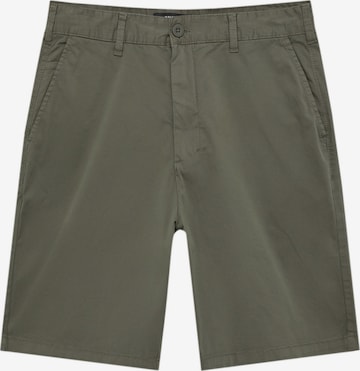 Pull&Bear Chino Pants in Green: front