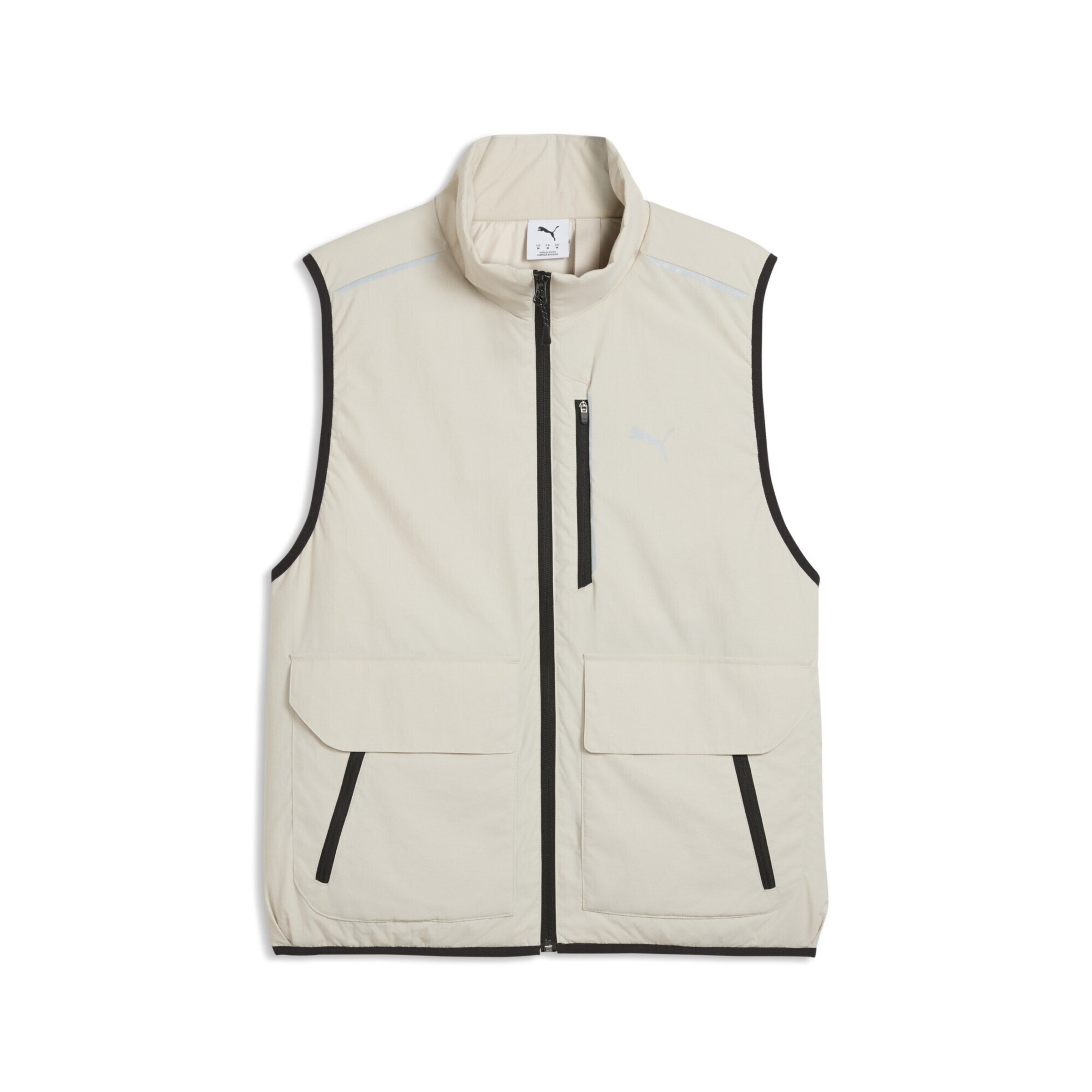 PUMA Sportbodywarmer 'PrimaLoft®' in S in de kleur Lichtgrijs / Zwart, Productweergave