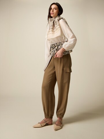Baggy Pantaloni cargo di oltre in beige: frontale