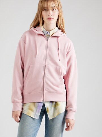 Veste de survêtement GANT en rose : devant