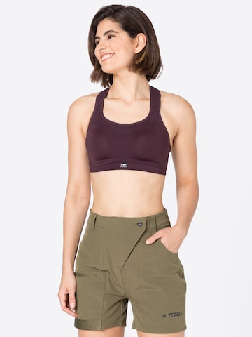 ADIDAS SPORTSWEAR Bralette Sports bra 'Tlrd Impact High-Support' in Brown: front