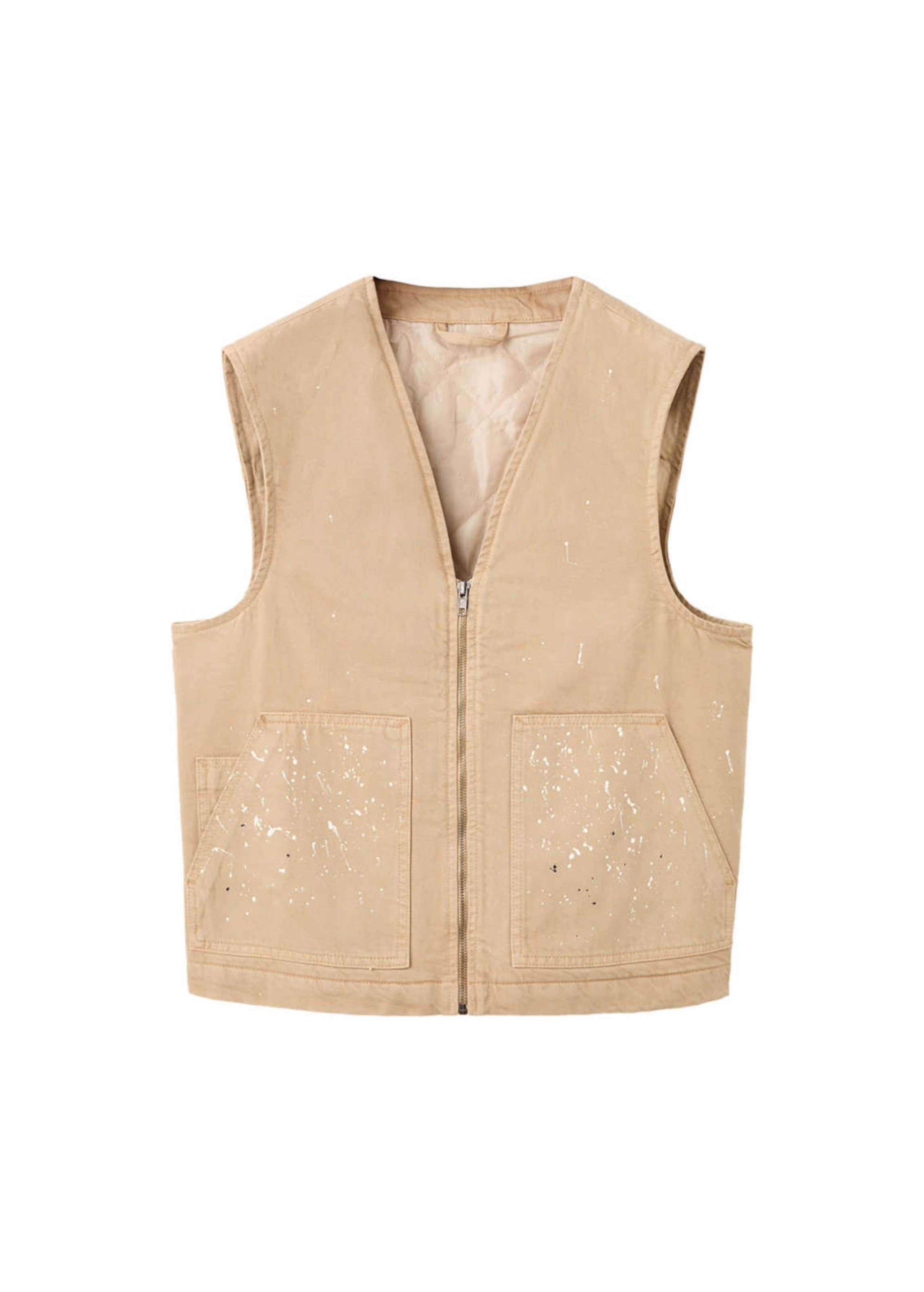 MANGO MAN Vest 'Want' in Beige: front