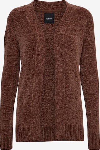 Oxmo Knit Cardigan 'Elisabet Knit' in Brown: front
