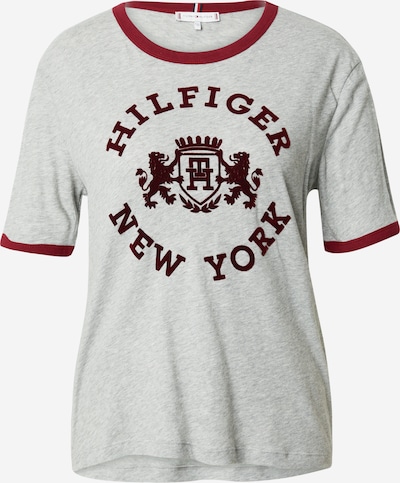 TOMMY HILFIGER T-shirt en gris chiné / bourgogne, Vue avec produit