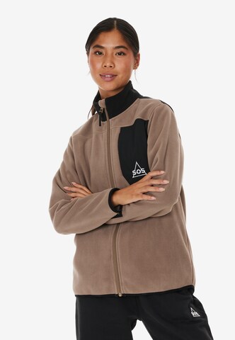 SOS Fleece Jacket 'Garmisch' in Brown: front