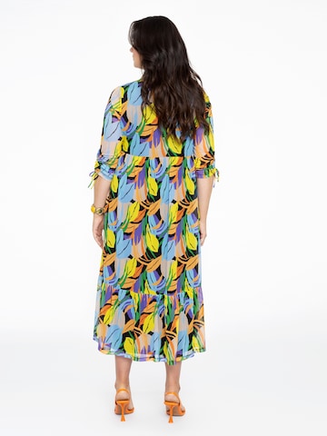 Yoek Shirt Dress in Mixed colors