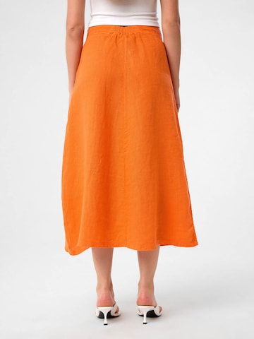 DIMI Skirt 'Damen-Leinen-Midirock' in Orange